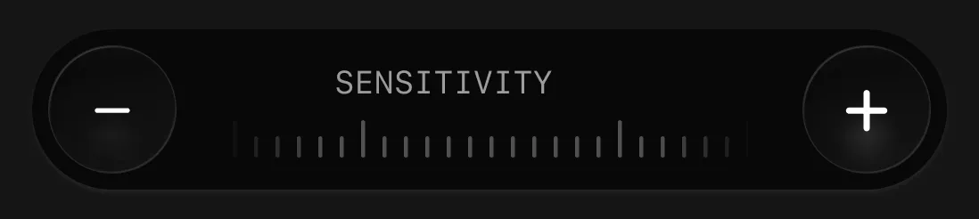 Stud Finder sensitivity slider